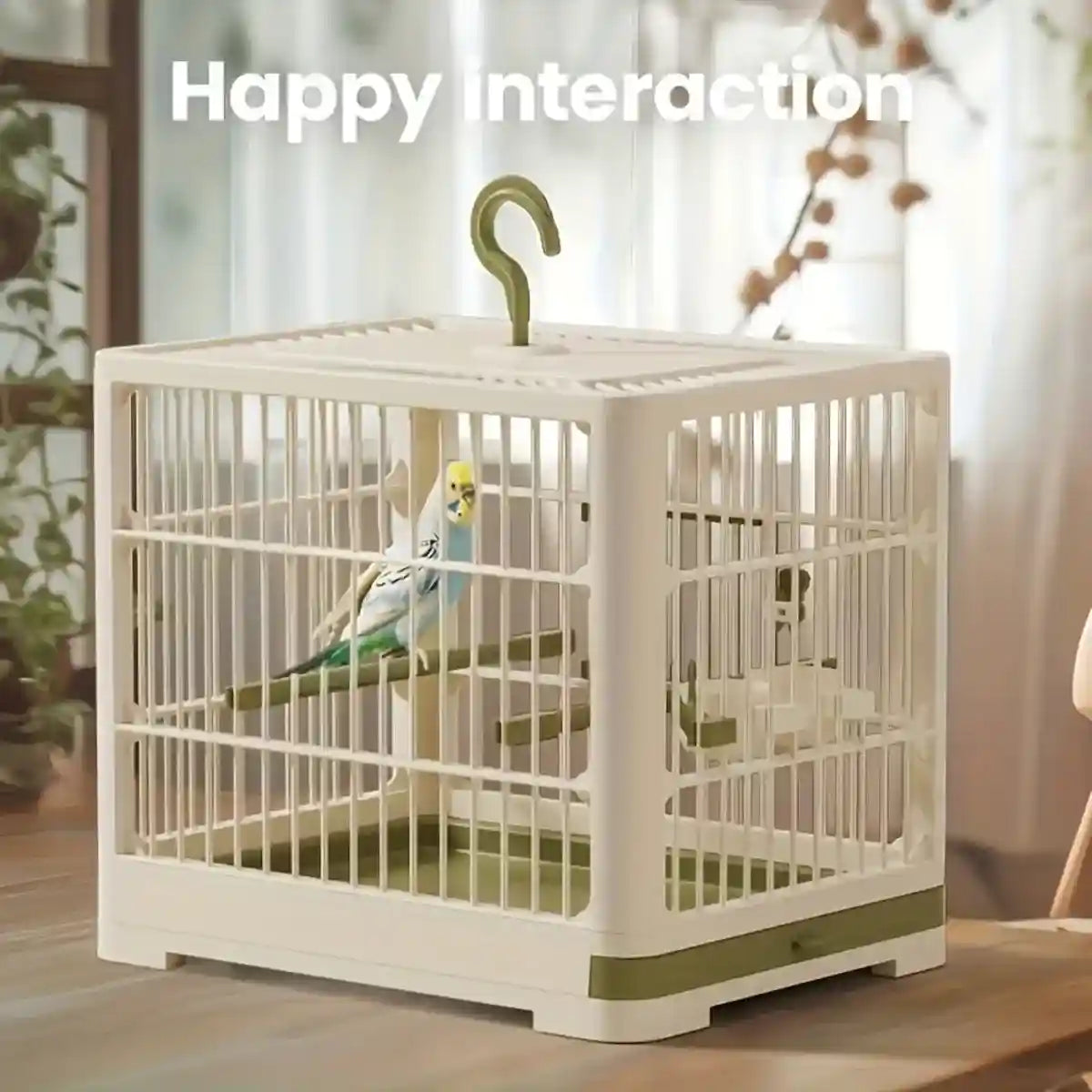 Portable Bird Cage with Tray & Hook Travel Cage for Small Birds