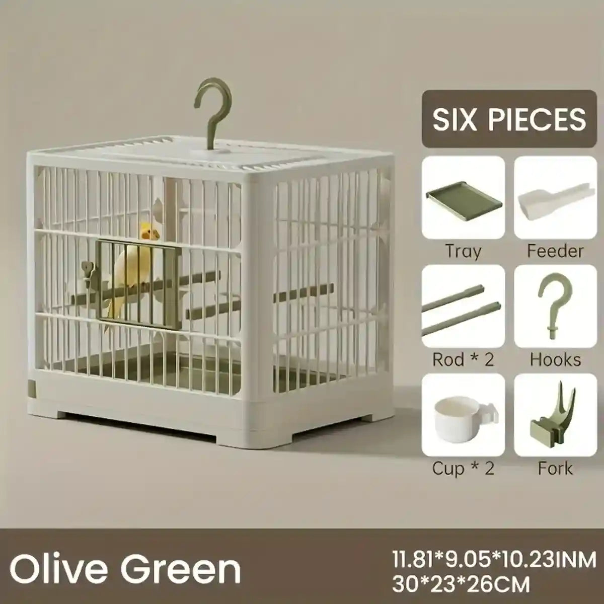 Portable Bird Cage with Tray & Hook Travel Cage for Small Birds