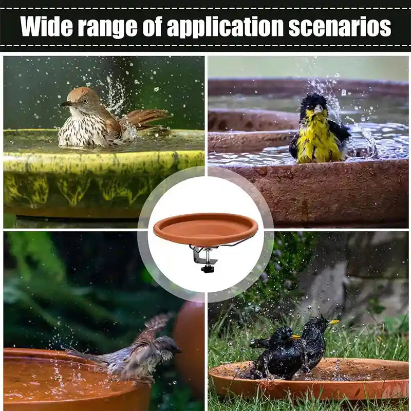 Adjustable Clamp-On Bird Bath Bowl 27cm Hanging Water Dish for Outdoor Use