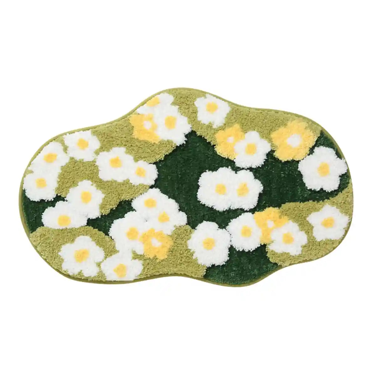 Soft Pet Floor Mat With Non-Slip Base And Flower Pattern