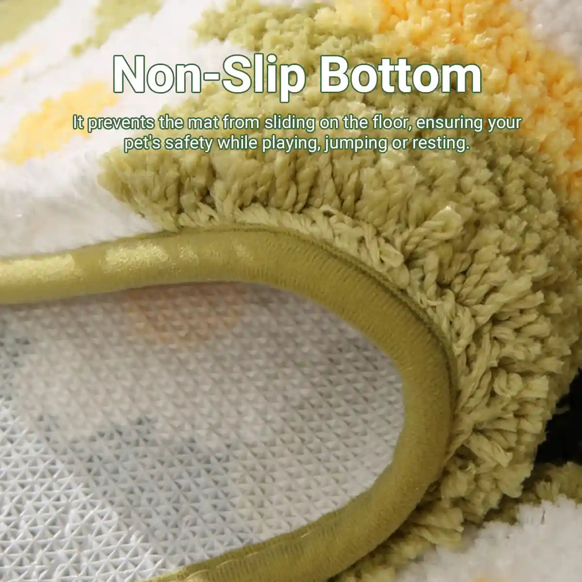 Soft Pet Floor Mat With Non-Slip Base And Flower Pattern