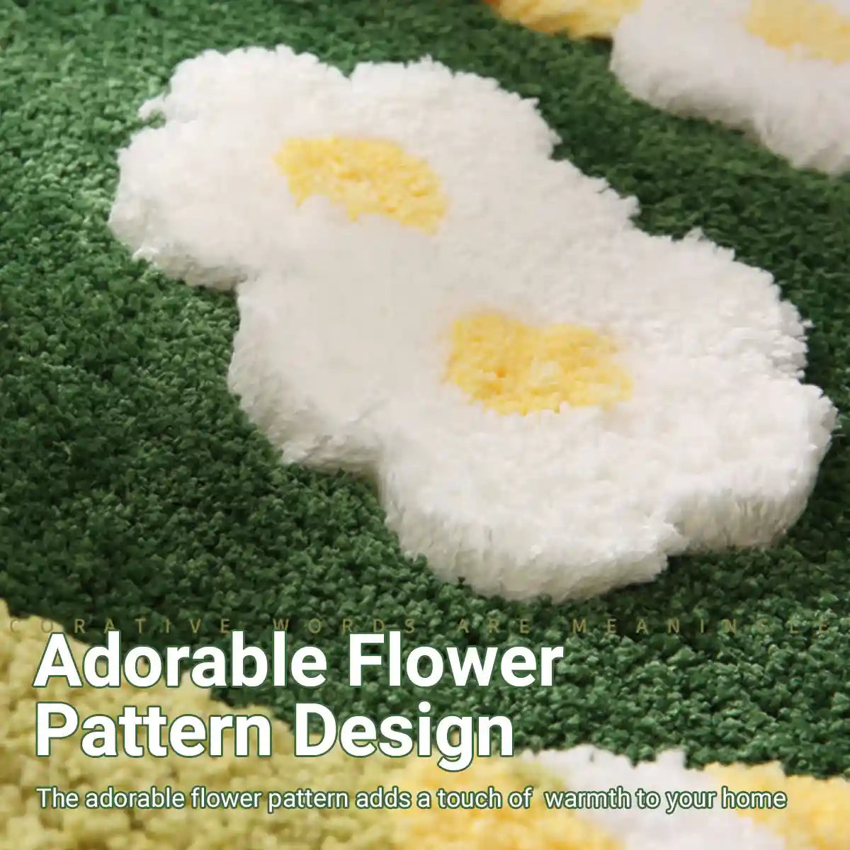 Soft Pet Floor Mat With Non-Slip Base And Flower Pattern