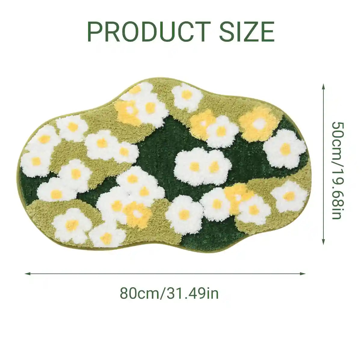 Soft Pet Floor Mat With Non-Slip Base And Flower Pattern