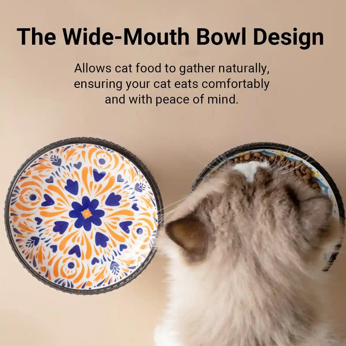 Bohemian Ceramic Cat Bowl
