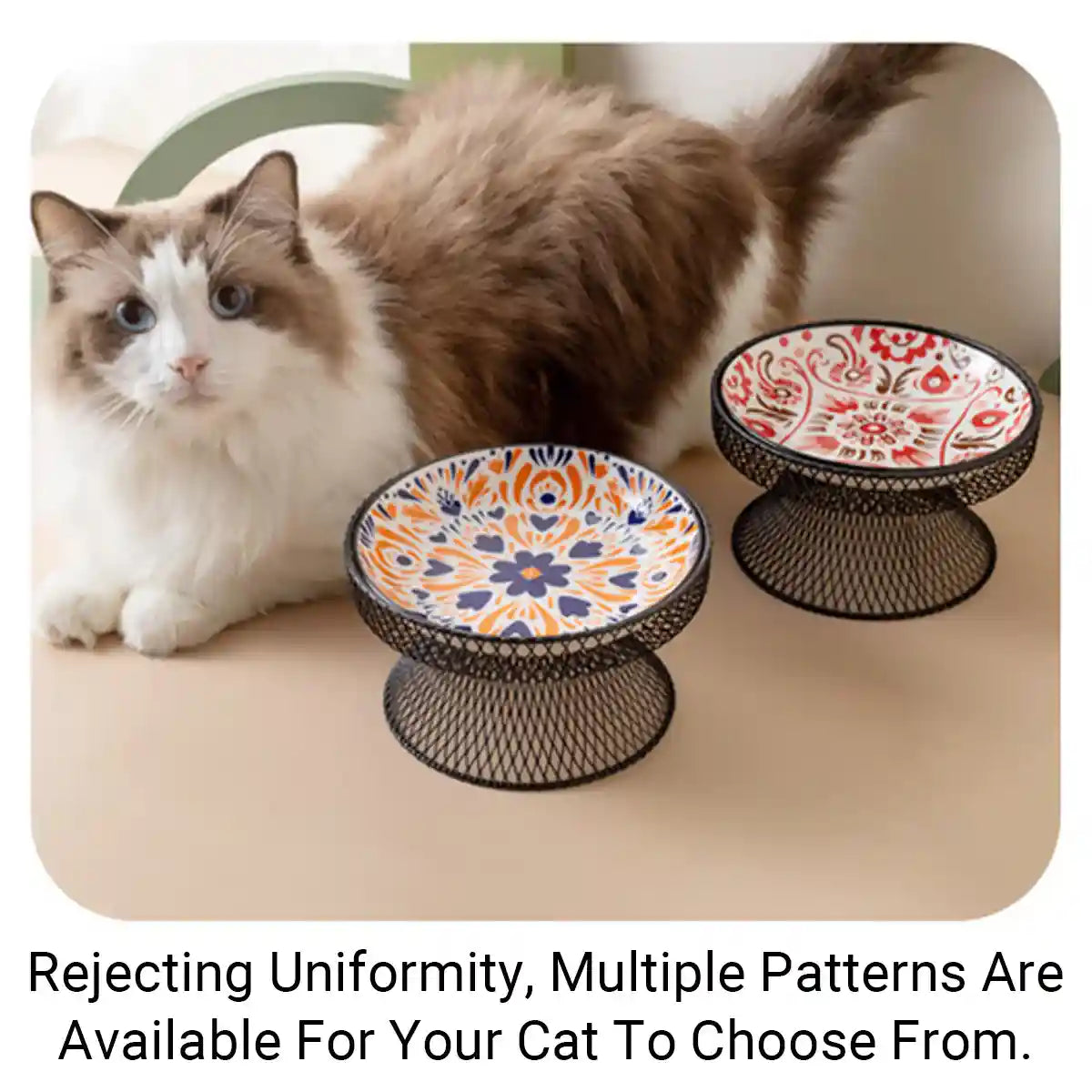 Bohemian Ceramic Cat Bowl