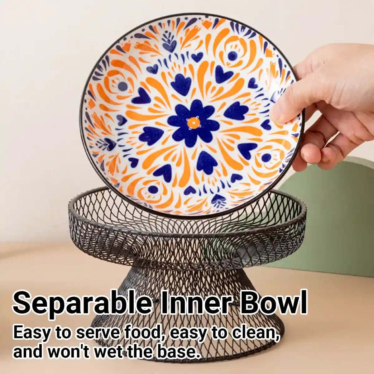 Bohemian Ceramic Cat Bowl