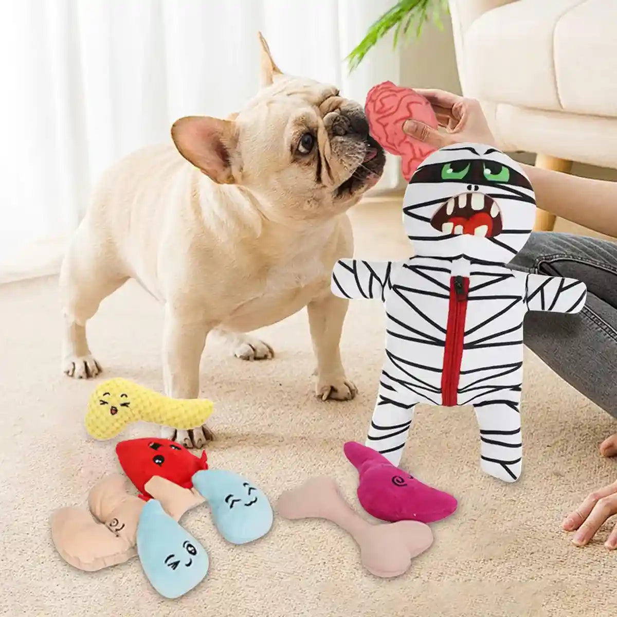 Mummy Plush Dog Toy Set 9-in-1 Interactive