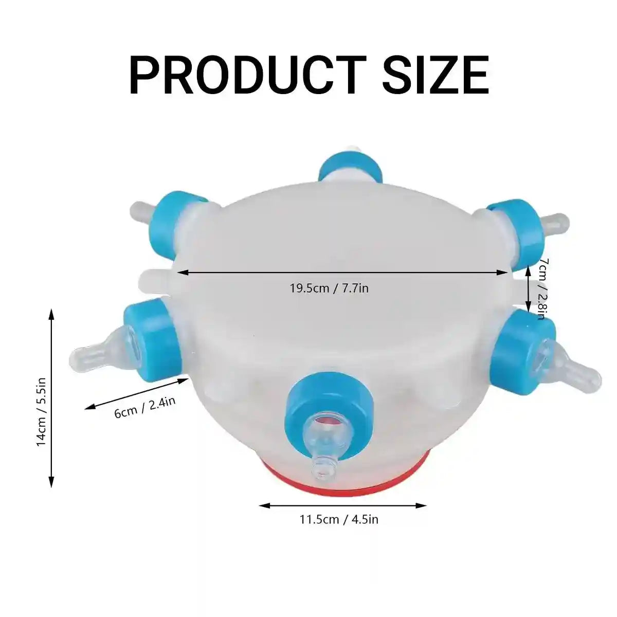 Piglet Milk Feeder 2.5L Large Capacity with 6 Soft Silicone Teats