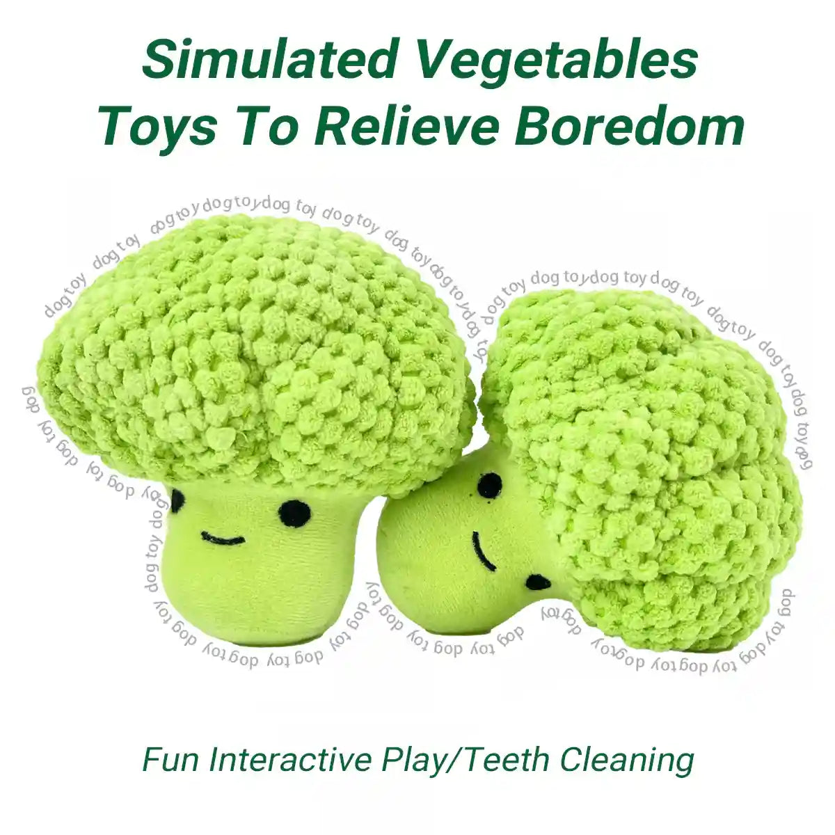 Broccoli Dog Plush Toy With Squeaker