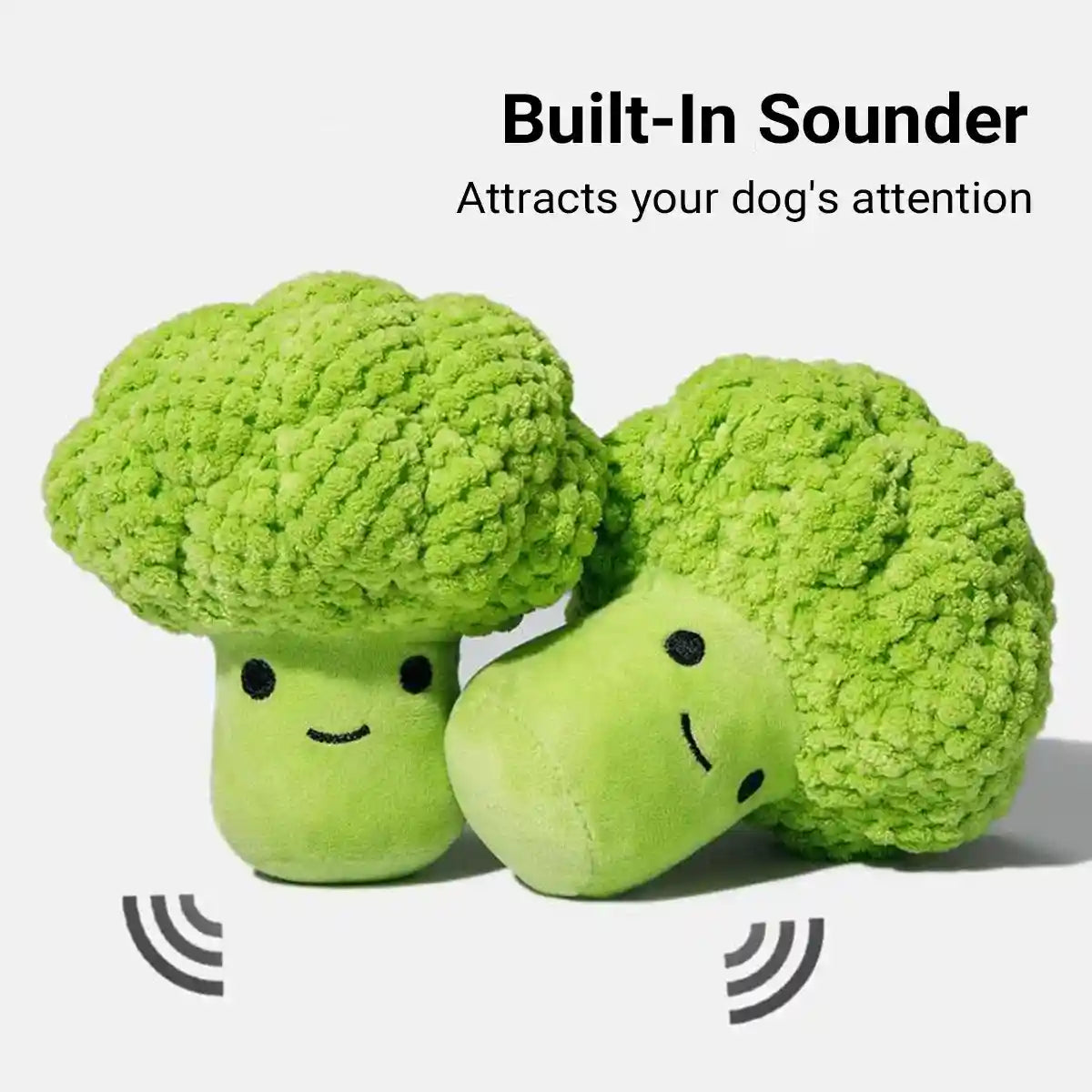 Broccoli Dog Plush Toy With Squeaker