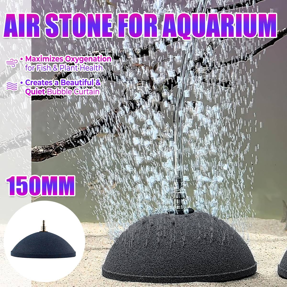 Aquarium Air Stone Diffuser 150mm | Fish Tank Oxygen Bubble Bar