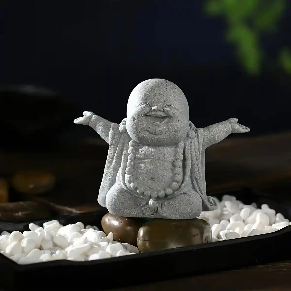 Mini Cement Buddha Figurine for Spiritual Aquarium Decoration