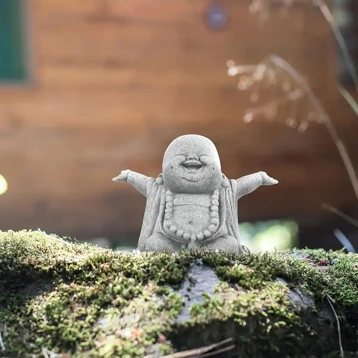 Mini Cement Buddha Figurine for Spiritual Aquarium Decoration