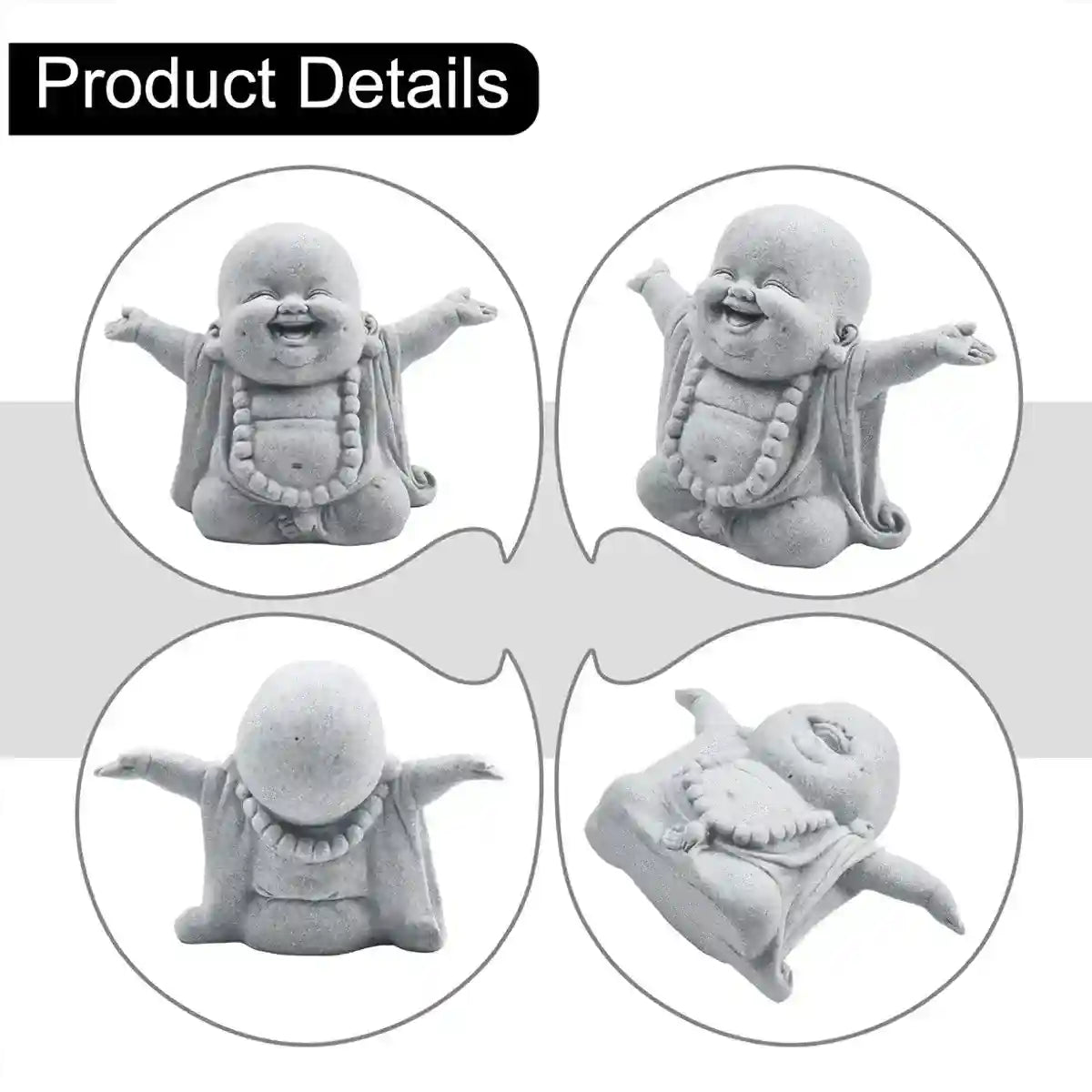 Mini Cement Buddha Figurine for Spiritual Aquarium Decoration