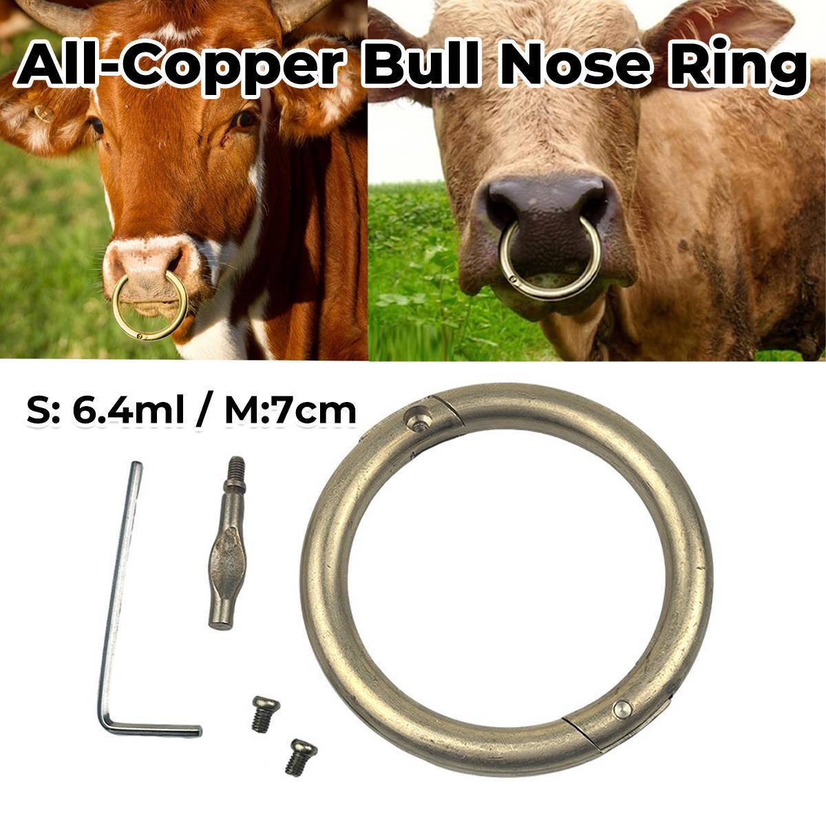 Copper Bull Nose Ring | Durable Livestock Cattle Nose Ring for Farms