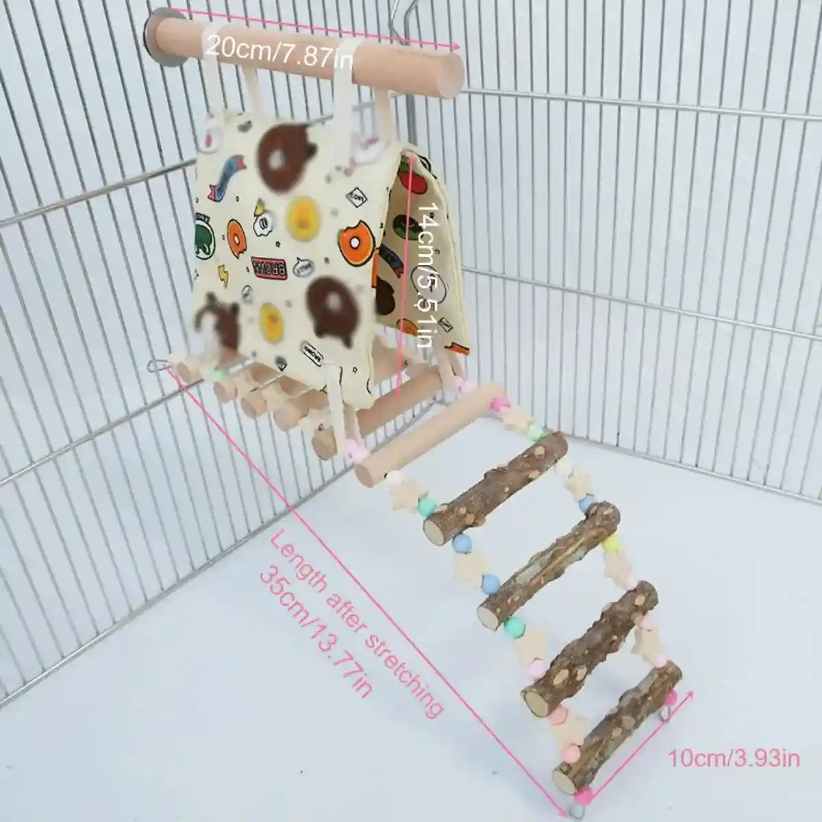 Canvas Bird Hammock with Ladder