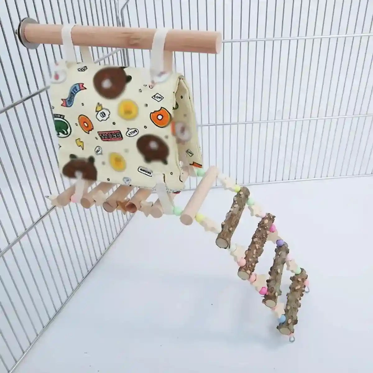 Canvas Bird Hammock with Ladder