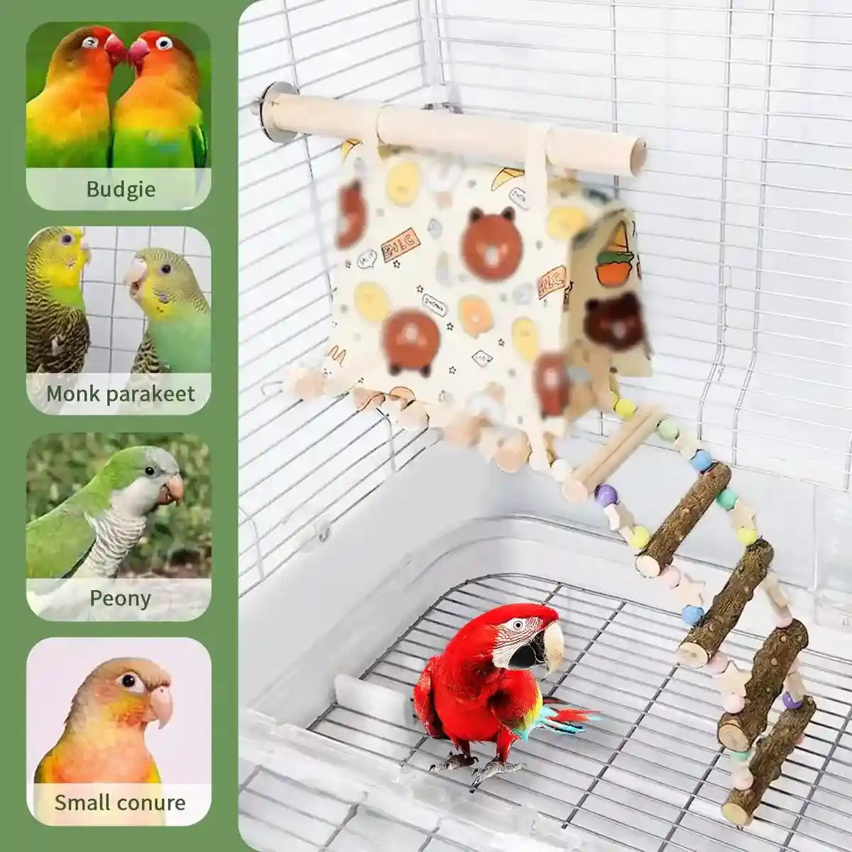 Canvas Bird Hammock with Ladder