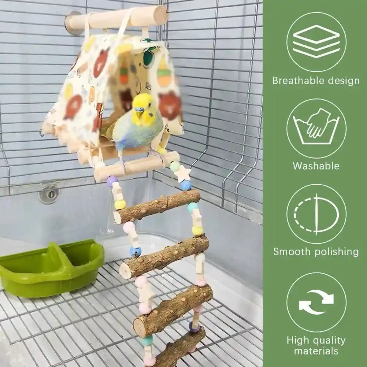 Canvas Bird Hammock with Ladder