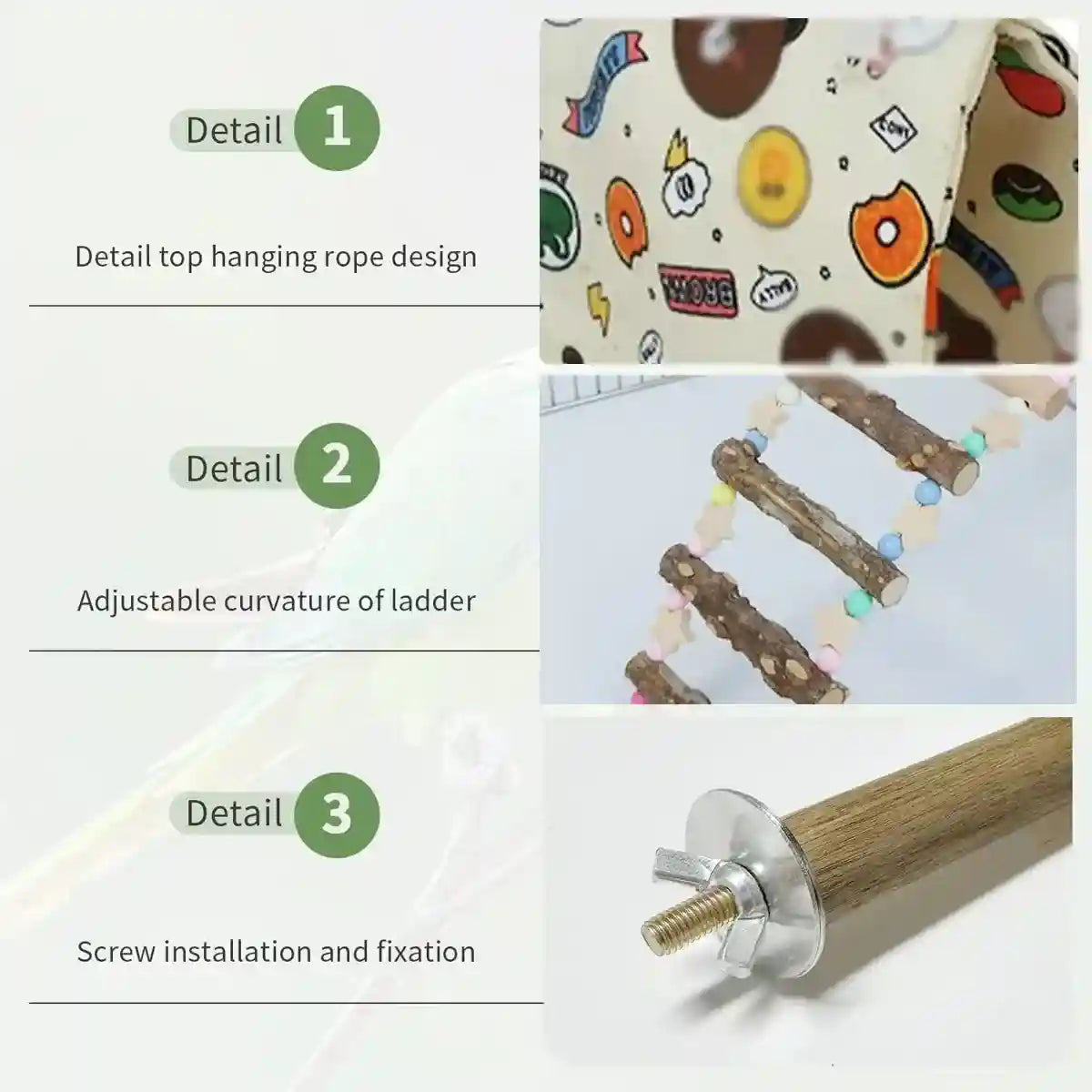 Canvas Bird Hammock with Ladder