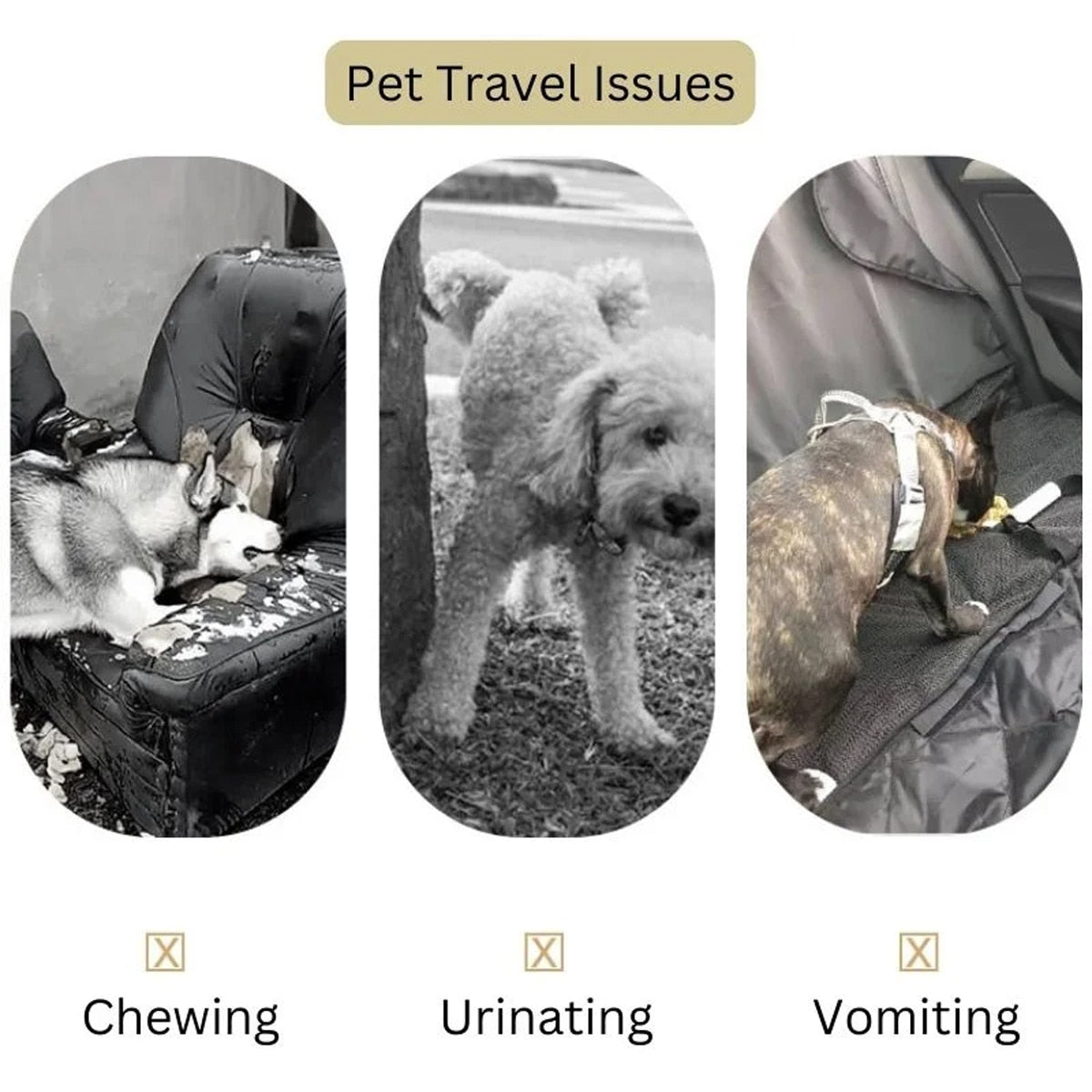 Waterproof Dog Car Front Seat Cover, Pet Seat Cushion Protector