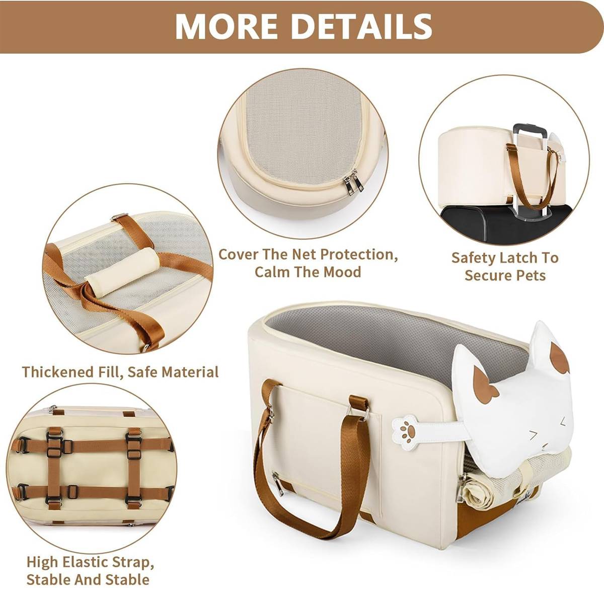 Wakytu Car Pet Carrier Portable Travel Booster Seat