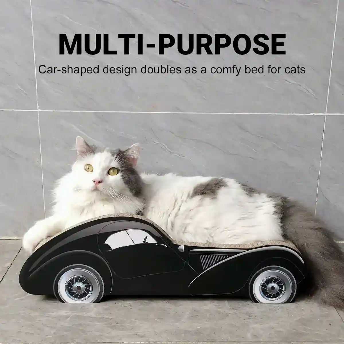 Luxury Car-Shaped Cat Scratcher Bed Cardboard Lounger