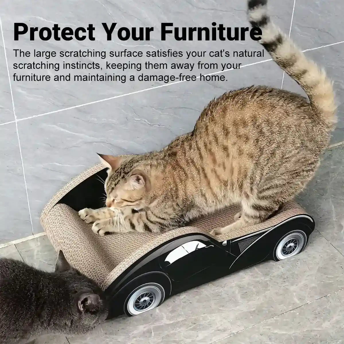 Luxury Car-Shaped Cat Scratcher Bed Cardboard Lounger