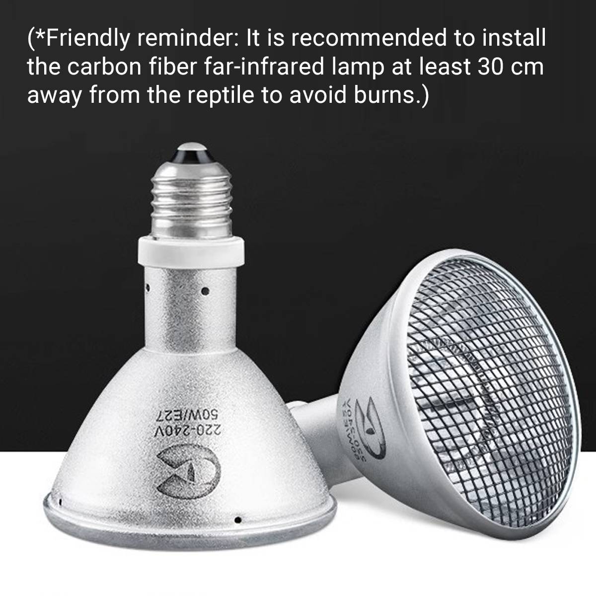 Reptile Heat Lamp 50W - Cleen Far Infrared Carbon Fiber Bulb