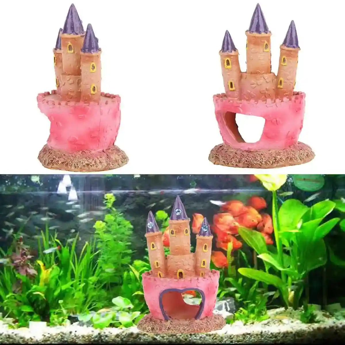 Resin Castle Aquarium Ornament Decorative Fish Tank Hideout