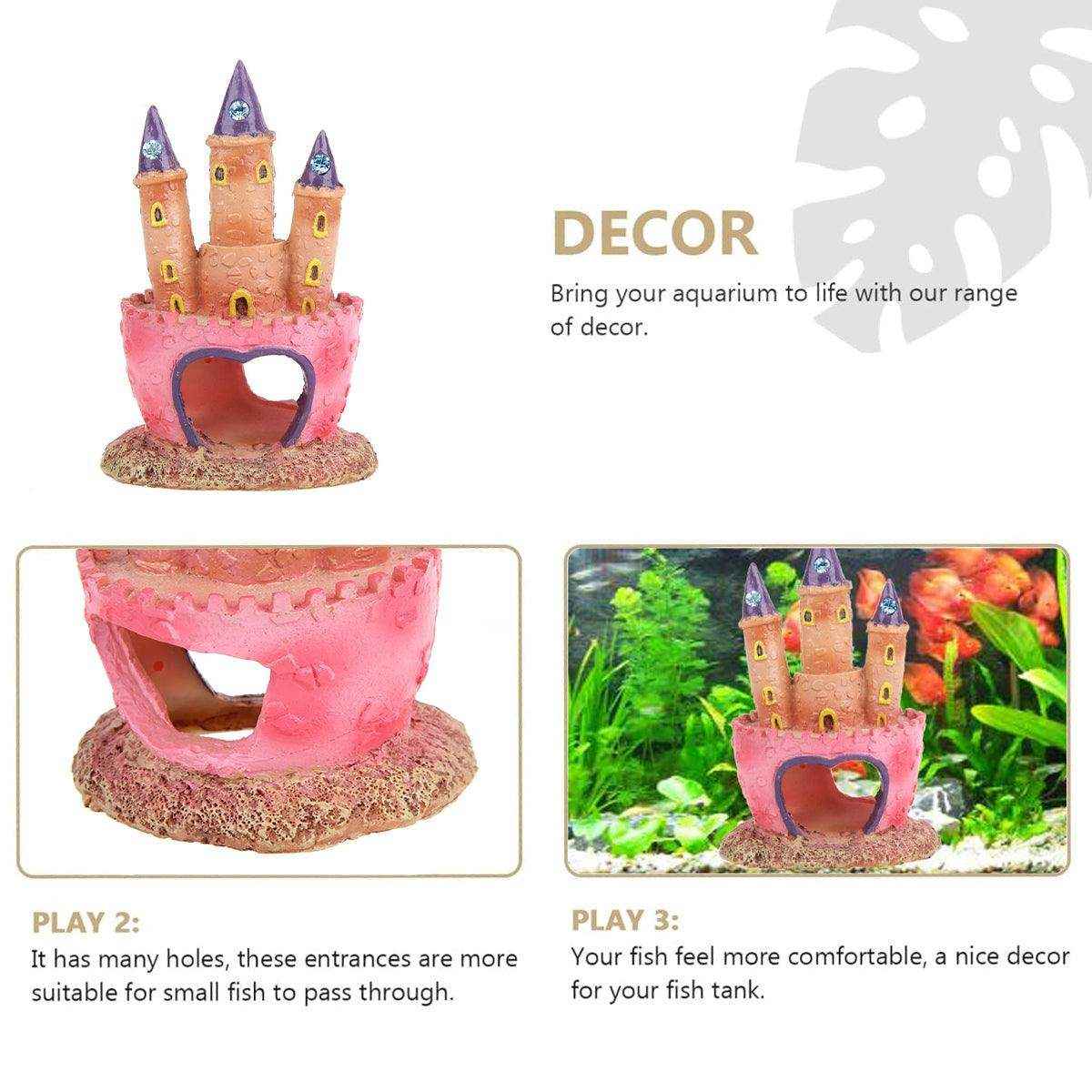 Resin Castle Aquarium Ornament Decorative Fish Tank Hideout