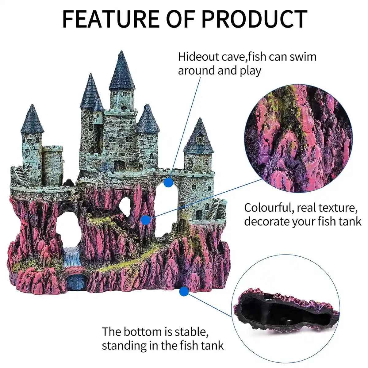 Fantasy Castle Ornament Fish Tank Decoration for Aquariums and Terrariums