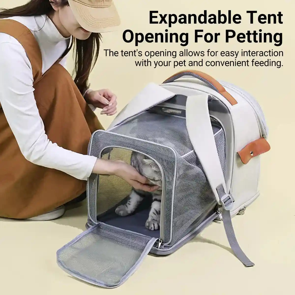 Breathable Pet Travel Backpack Carrier Portable & Expandable Design