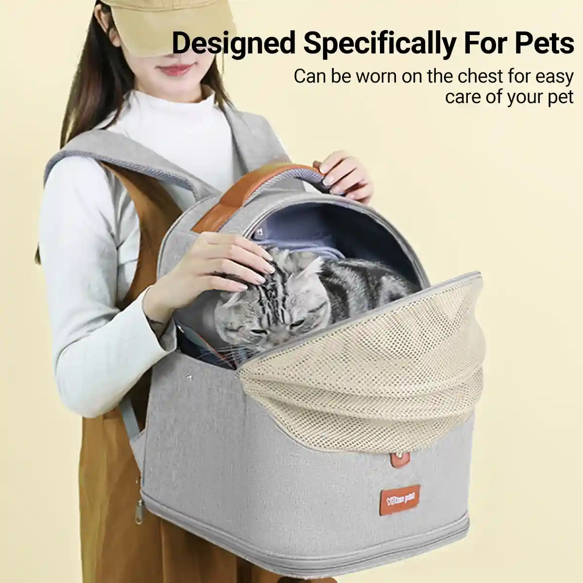 Breathable Pet Travel Backpack Carrier Portable & Expandable Design