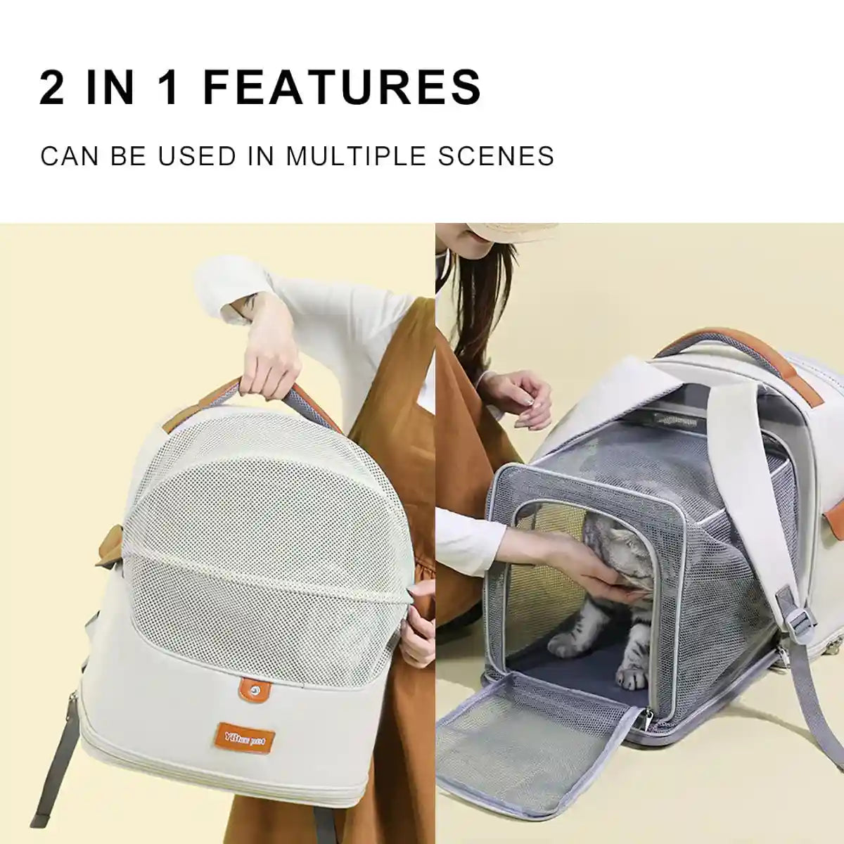 Breathable Pet Travel Backpack Carrier Portable & Expandable Design