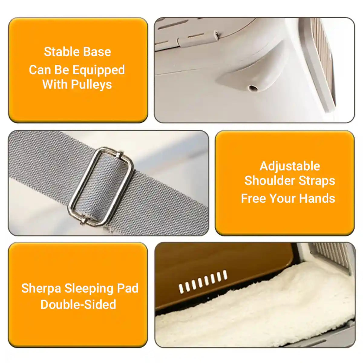 Portable Cat Carrier with Thermometer and Sherpa Pad