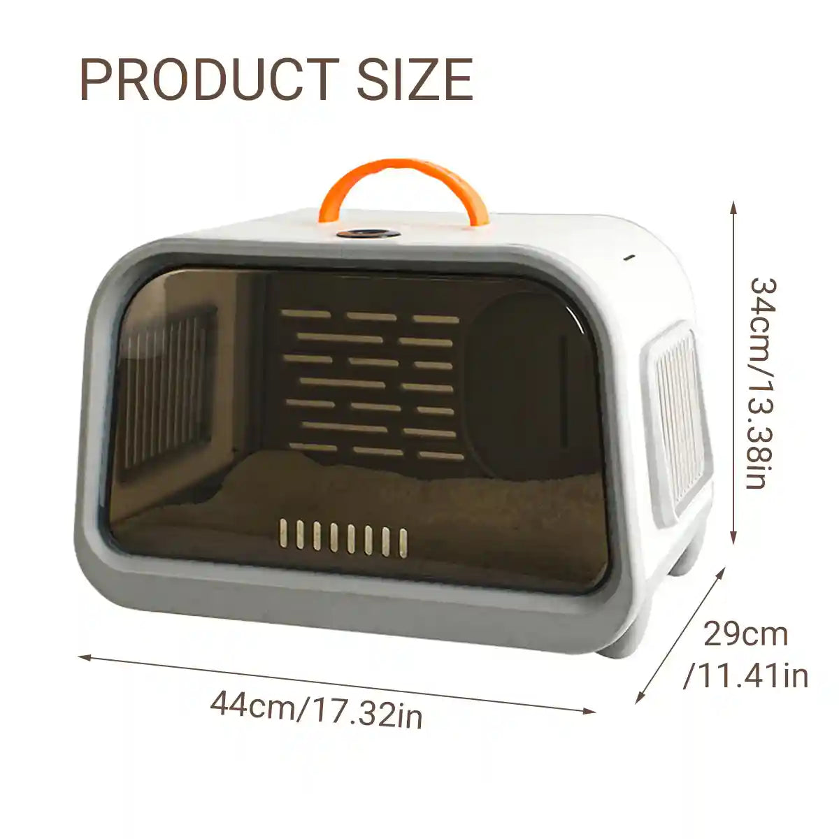 Portable Cat Carrier with Thermometer and Sherpa Pad