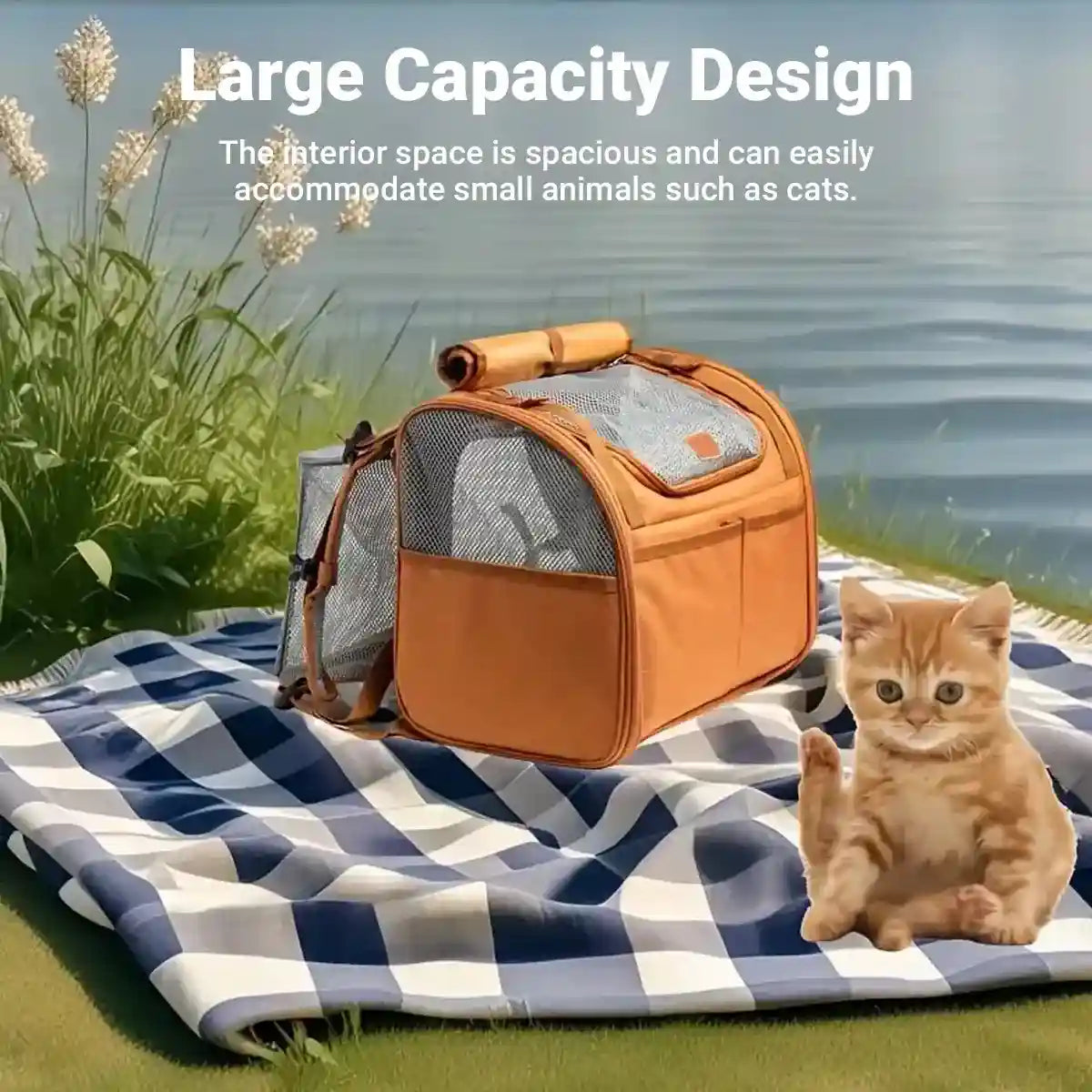 Expandable Pet Travel Backpack Carrier Breathable Cat Bag