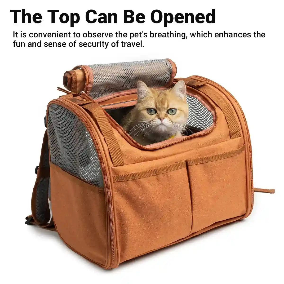 Expandable Pet Travel Backpack Carrier Breathable Cat Bag