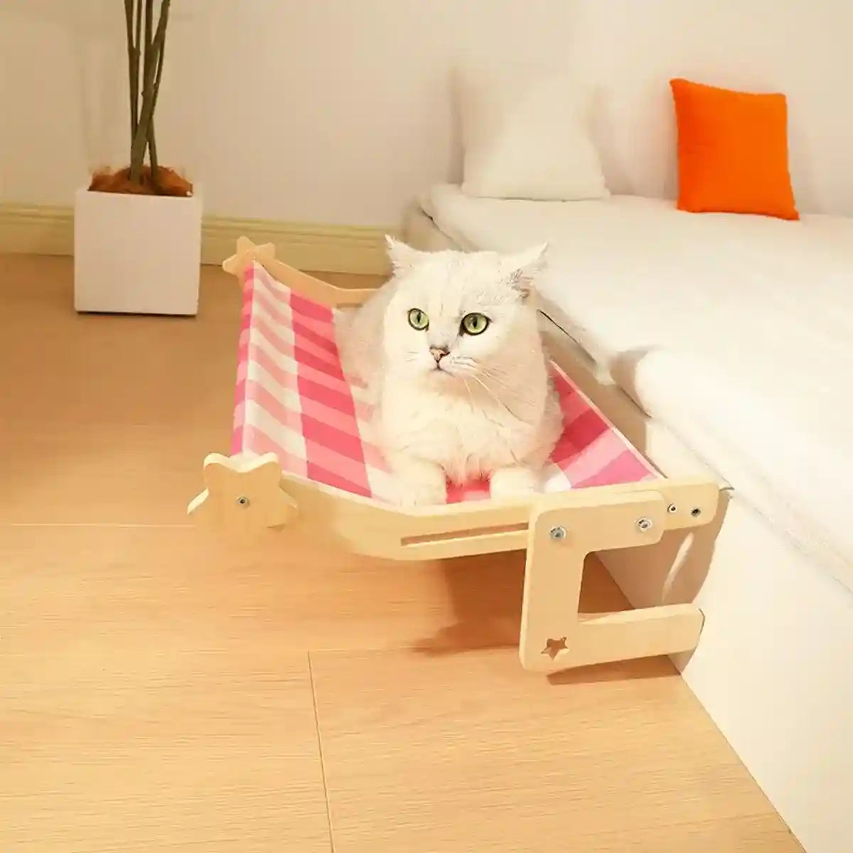 Space-Saving Cat Hanging Bed Adjustable Hammock for Windows & Beds