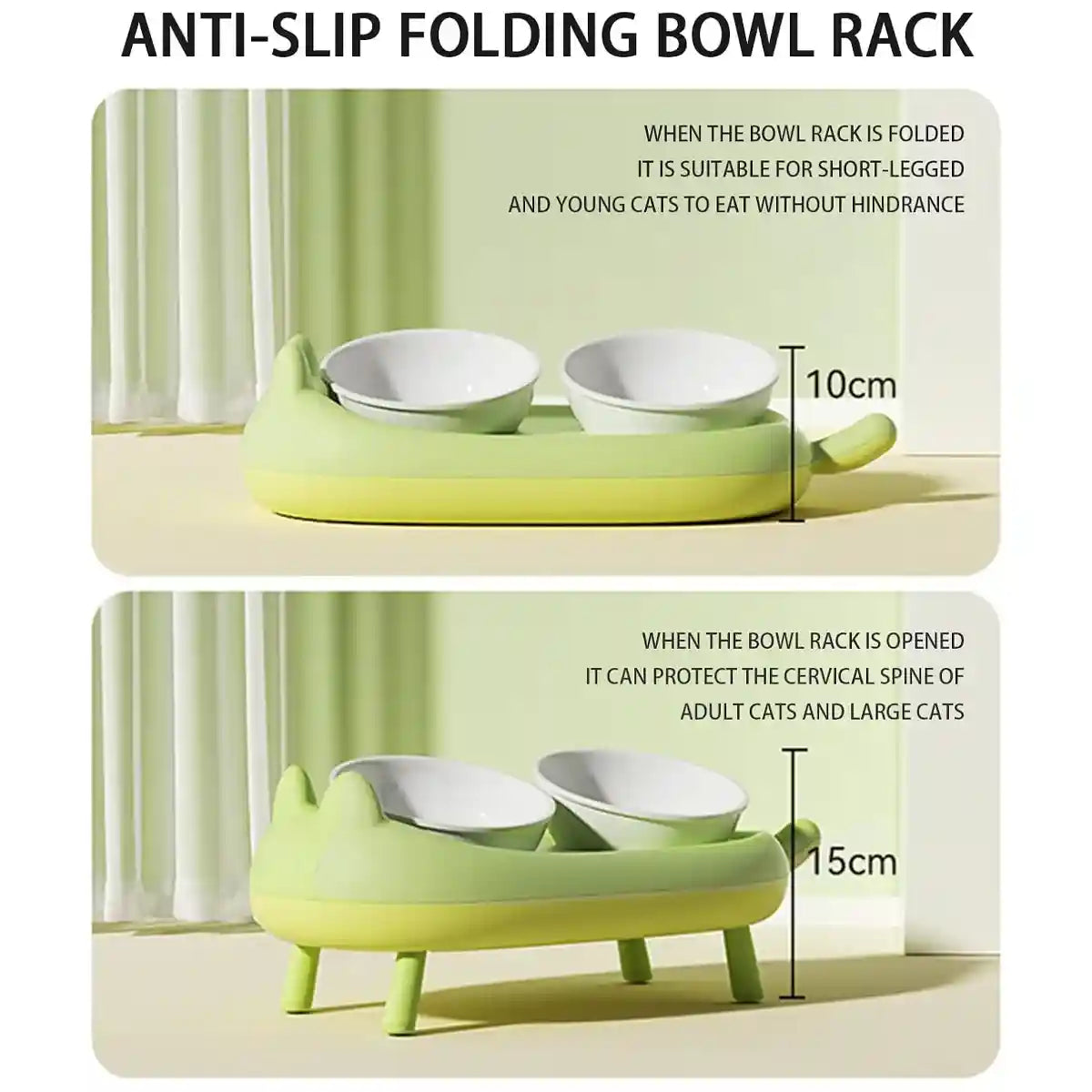 Pet Ceramic Bowl Double Feeder With Tilted Stand