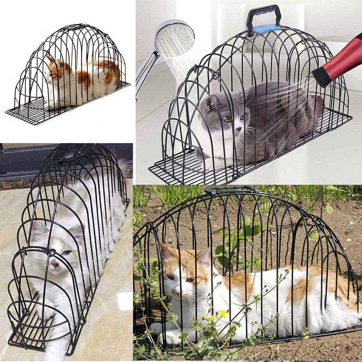 Secure Metal Cat Cage for Grooming and Travel