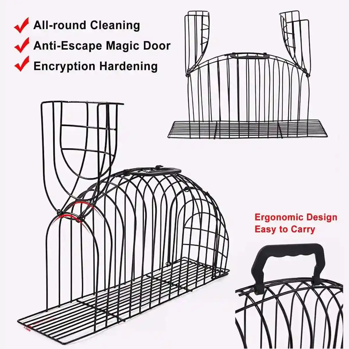Secure Metal Cat Cage for Grooming and Travel