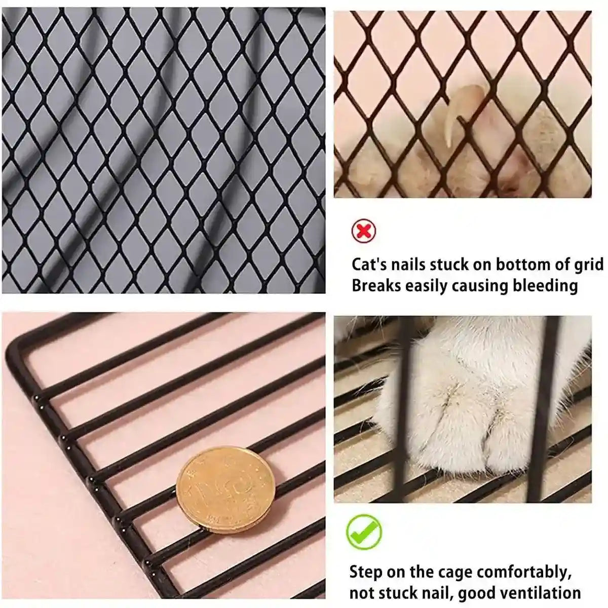 Secure Metal Cat Cage for Grooming and Travel
