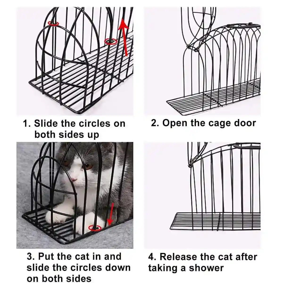 Secure Metal Cat Cage for Grooming and Travel