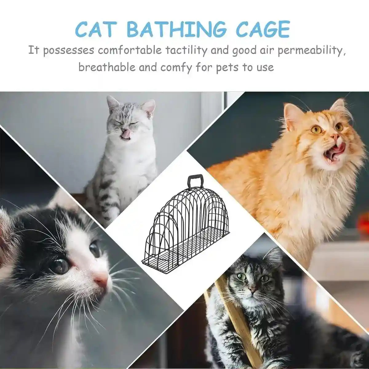 Secure Metal Cat Cage for Grooming and Travel