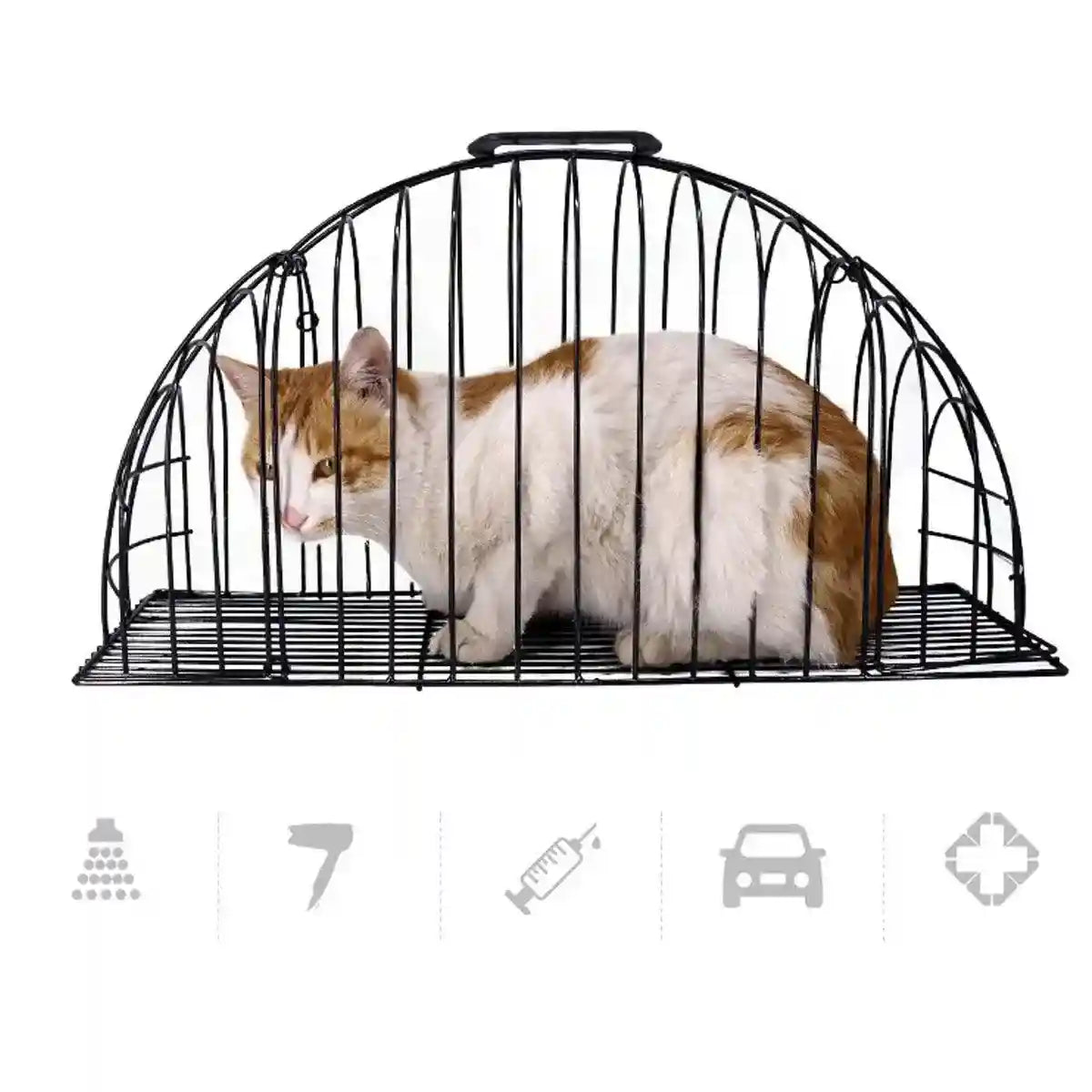 Secure Metal Cat Cage for Grooming and Travel