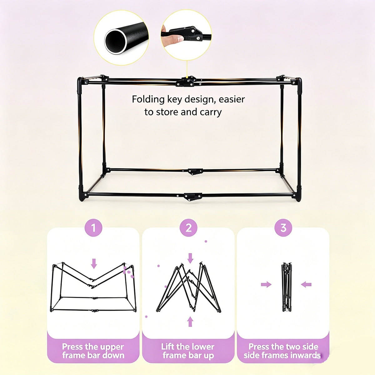 DODOPET Foldable Cat Cage, Portable Transparent Pet Playpen