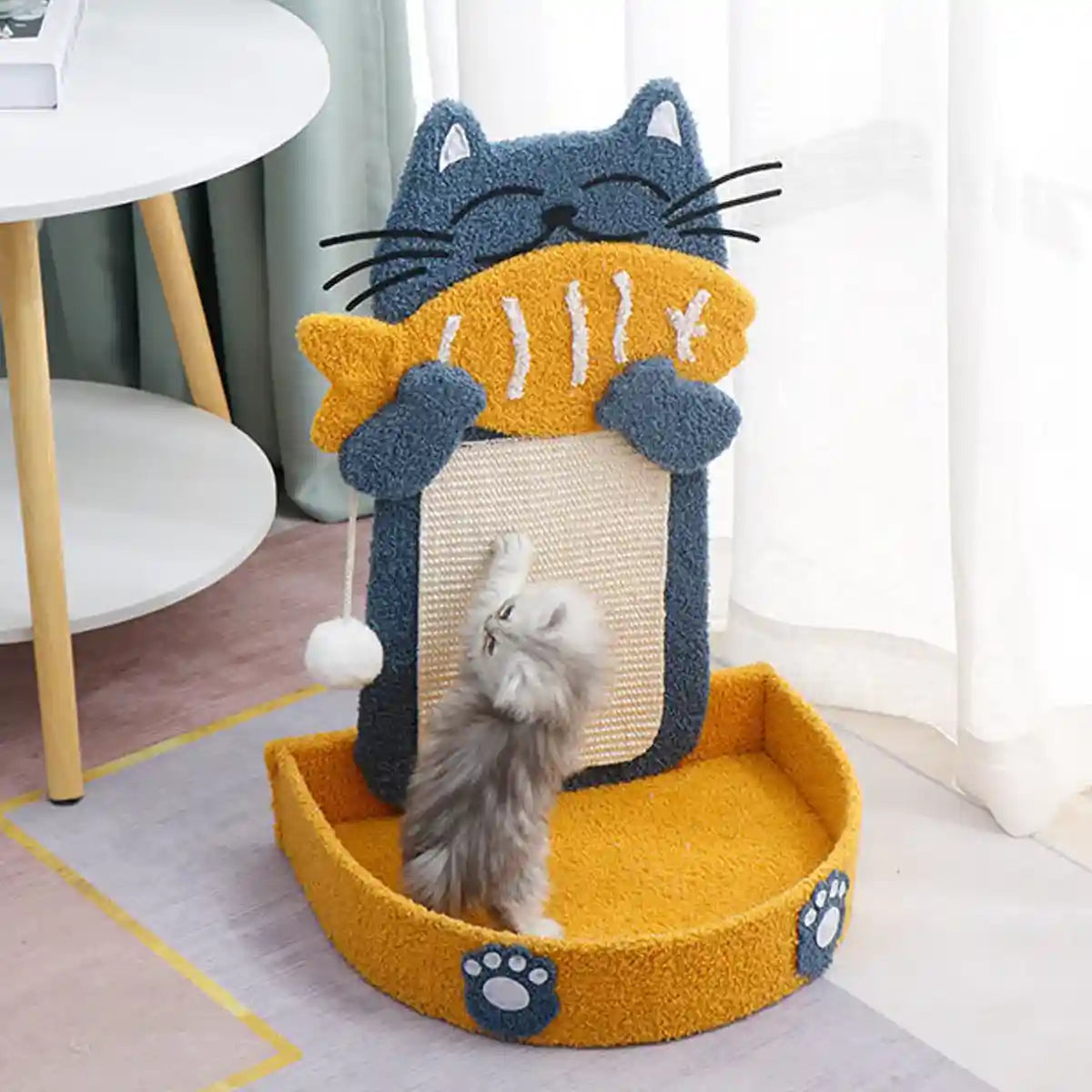 Sisal Cat Climbing Frame with Bed and Interactive Toy Ball