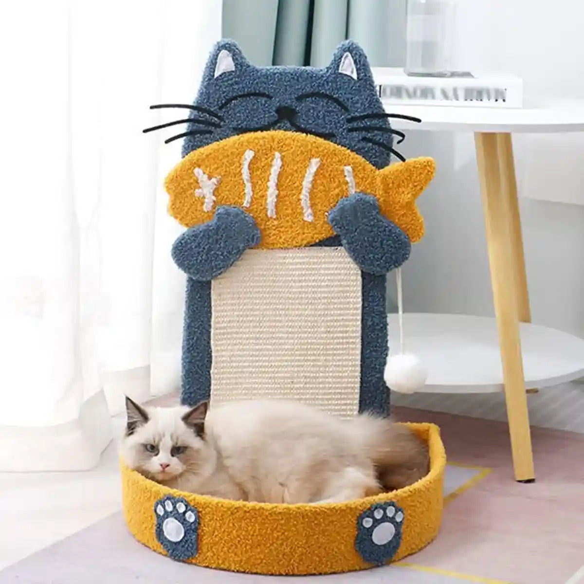 Sisal Cat Climbing Frame with Bed and Interactive Toy Ball